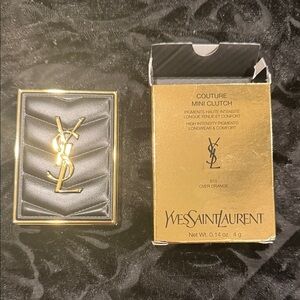 NEW Yves Saint Laurent Black and Gold Couture Clutch